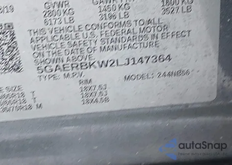 2020 Buick Enclave Fwd Essence z USA, uszkodzony, nr VIN 5GAERBKW2LJ147364